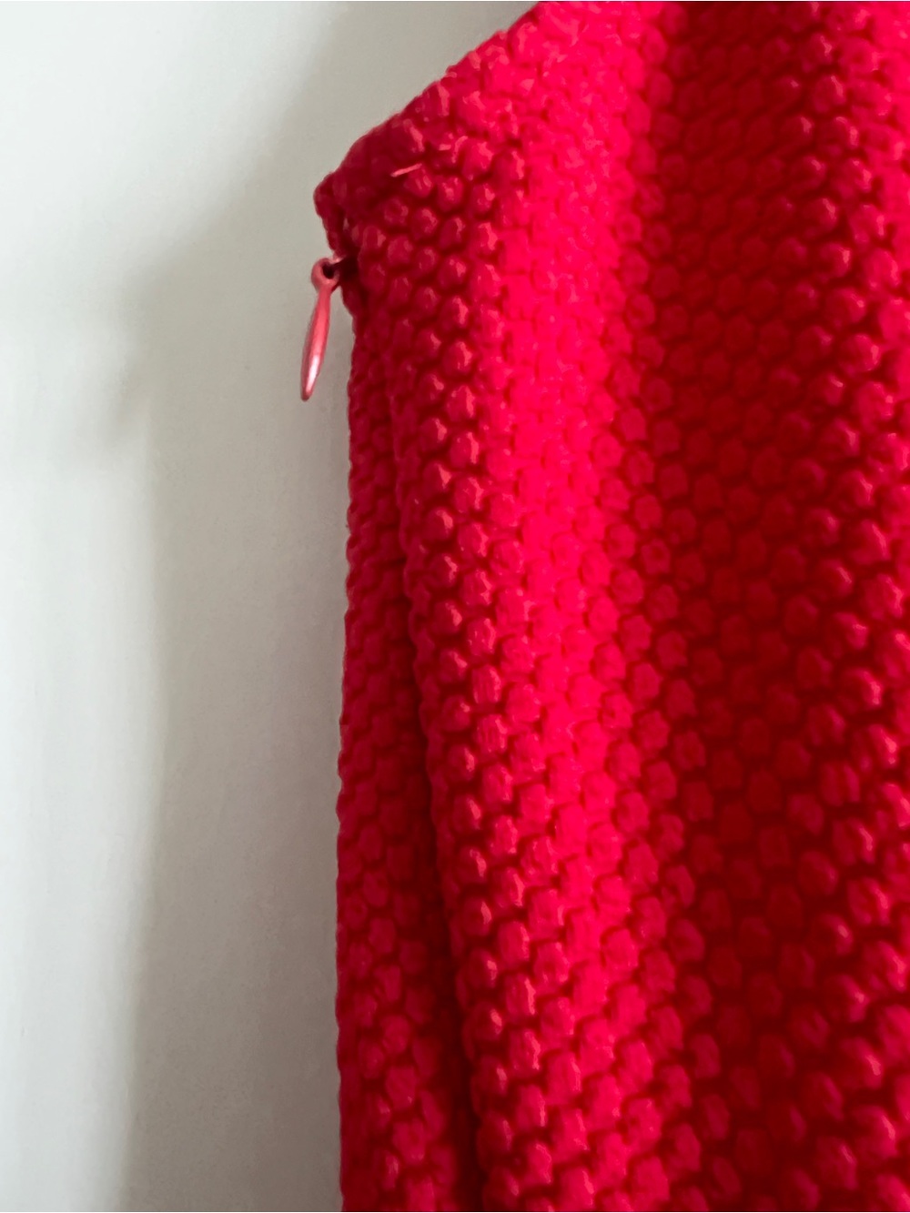 Anthropologie Tabitha Red Orange Textured Knit Fit Flare Dress Gold Button Sz 6 - Picture 11 of 14